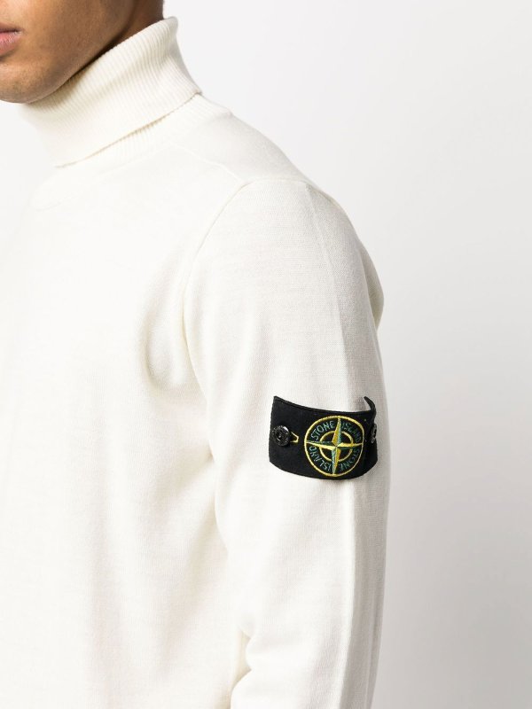 iKRIX STONE ISLAND: crew necks - Logo-patch roll neck sweater
