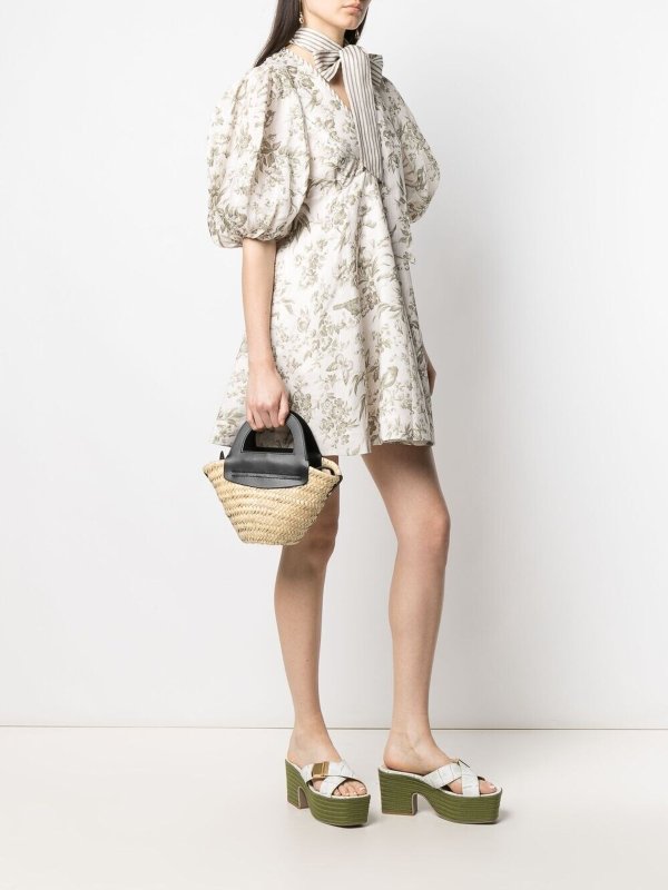 HEREU: totes bags online - Small straw tote bag