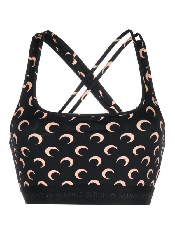 MARINE SERRE: Tops y camisetas sin mangas - Top - Negro