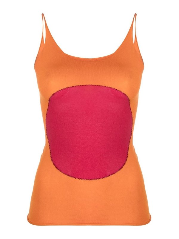 Marni: Tops & Tank tops - Marni contrast-patch cami top