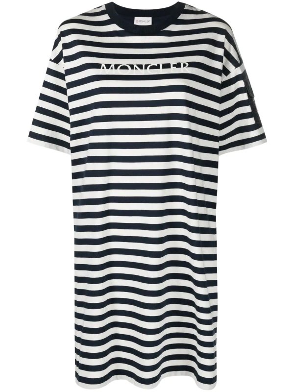 MONCLER buy online Abito t-shirt a righe con stampa logo Moncler