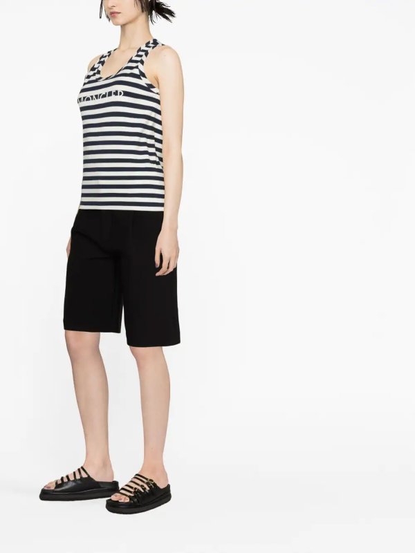 Moncler striped logo-print tank top shop online: MONCLER