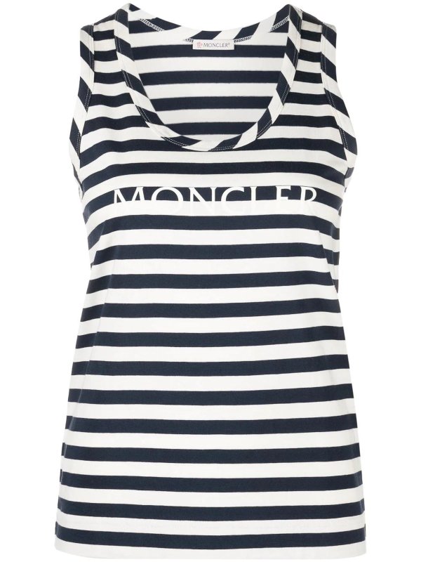 MONCLER buy online Moncler striped logo-print tank top
