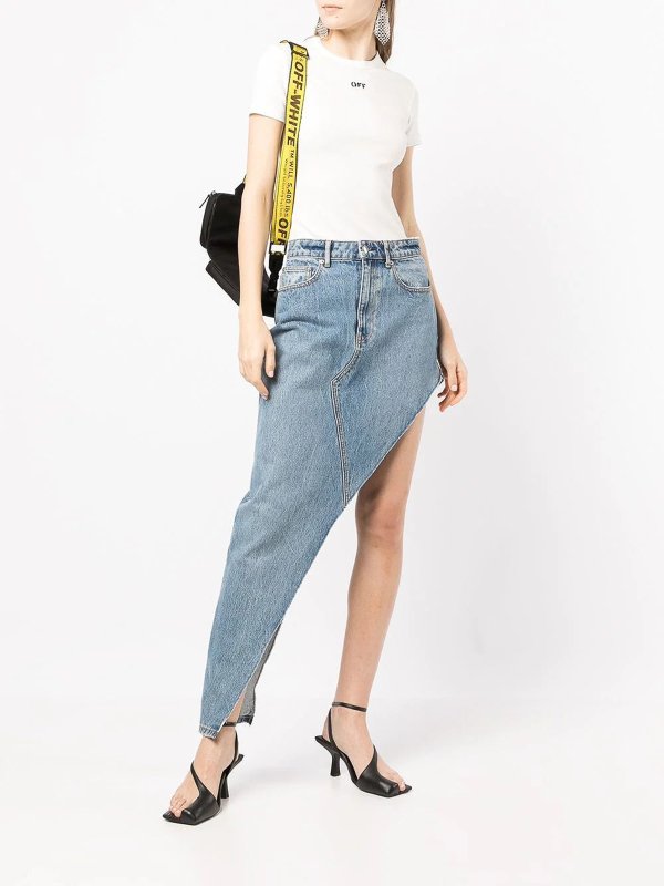 OFF-WHITE: t-shirts online - Off-white off stamp ribbed basic t-shirt