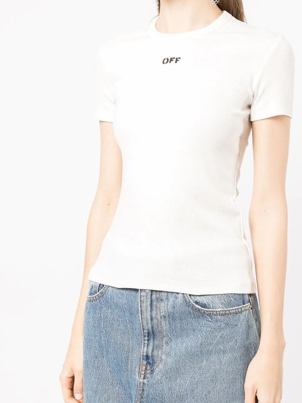 OFF-WHITE buy online Off-white off stamp ribbed basic t-shirt