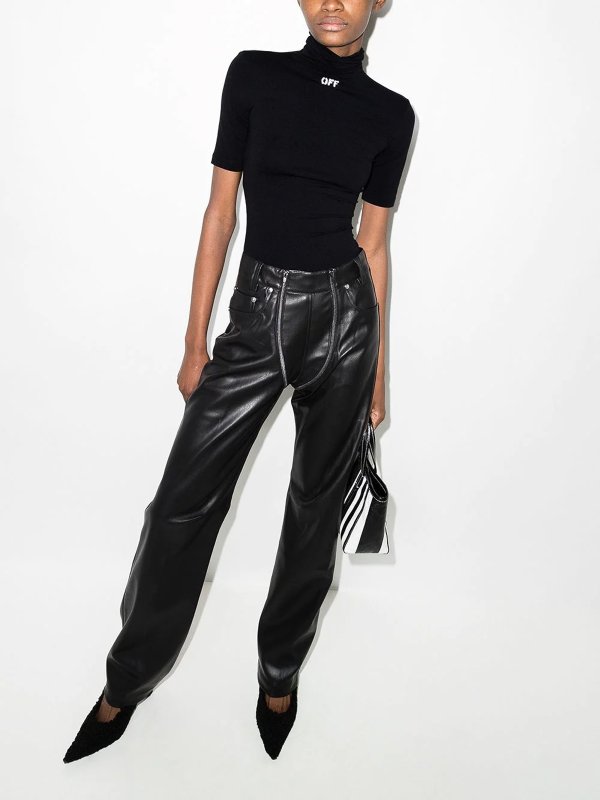 OFF-WHITE: t-shirts online - Off-white logo-print roll-neck t-shirt