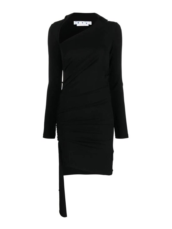 OFF-WHITE: Knielange Kleider - Knielanges Kleid - Schwarz