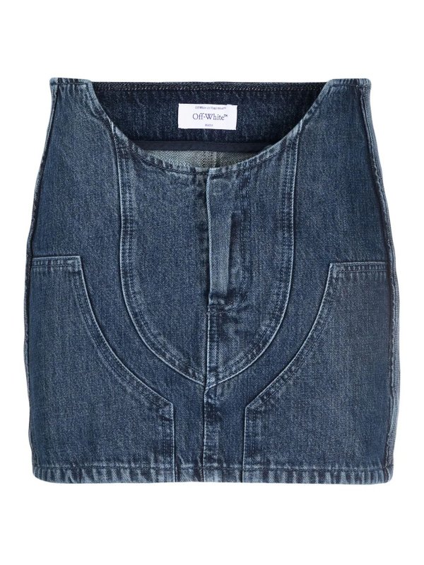 OFF-WHITE: ミニスカート - ミニスカート - ブルー