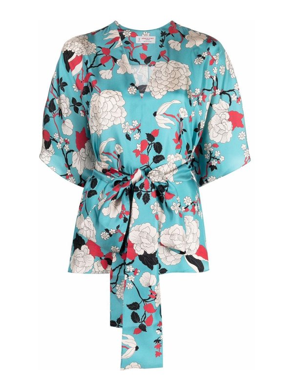 ALBERTO BIANI: blouses - Belted silk blouse