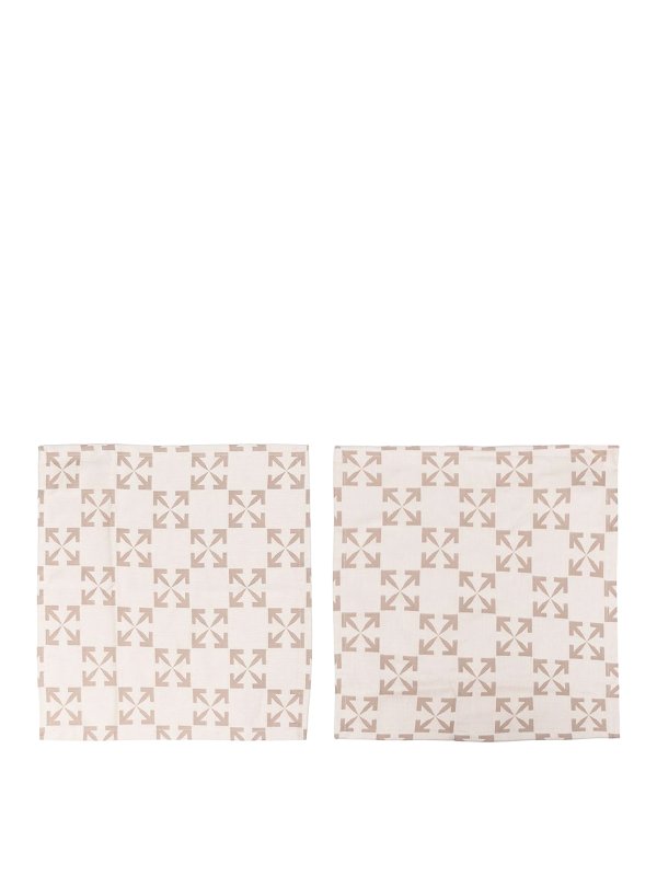 OFF-WHITE: Kissen - Ring - Weiß