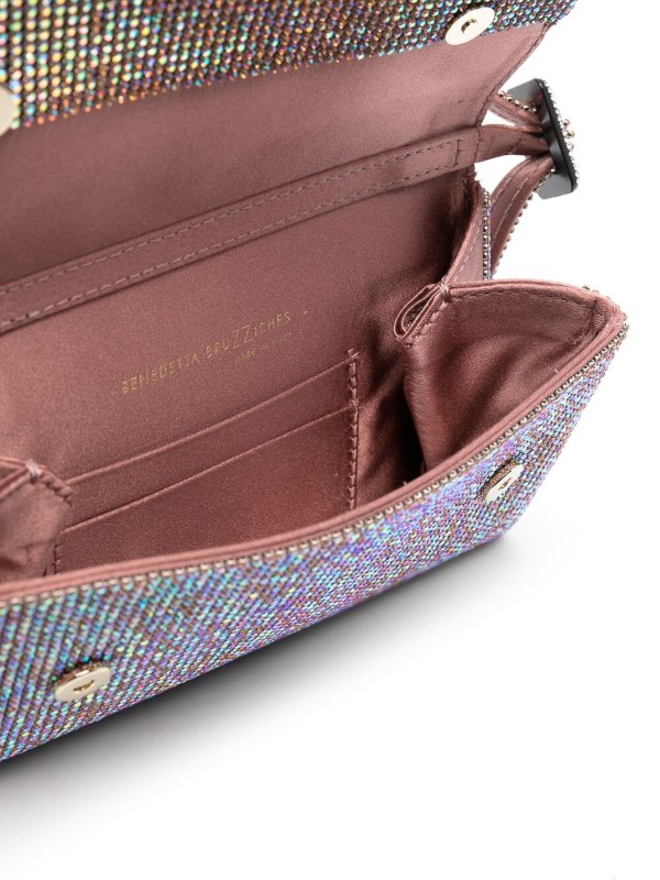 Vittissima crystal-embellished clutch bag shop online: BENEDETTA BRUZZICHES