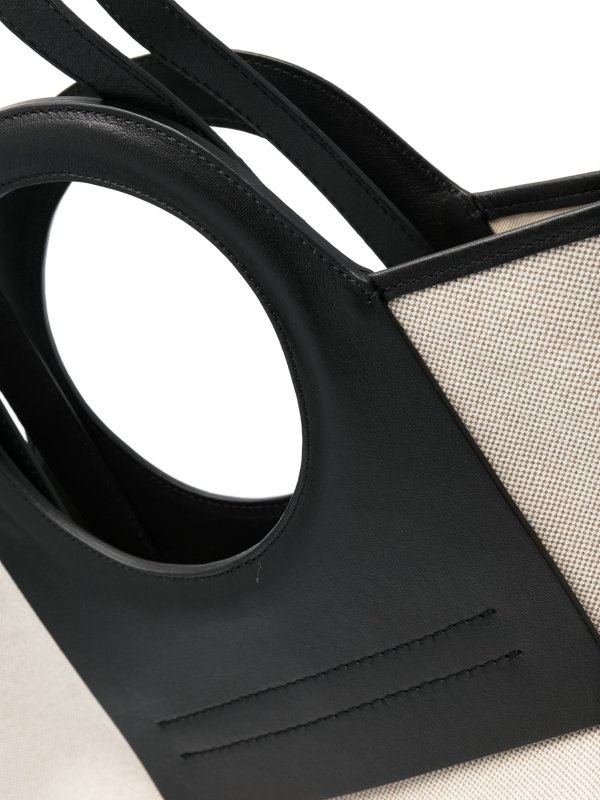 Cala small leather-trimmed canvas tote bag shop online: HEREU