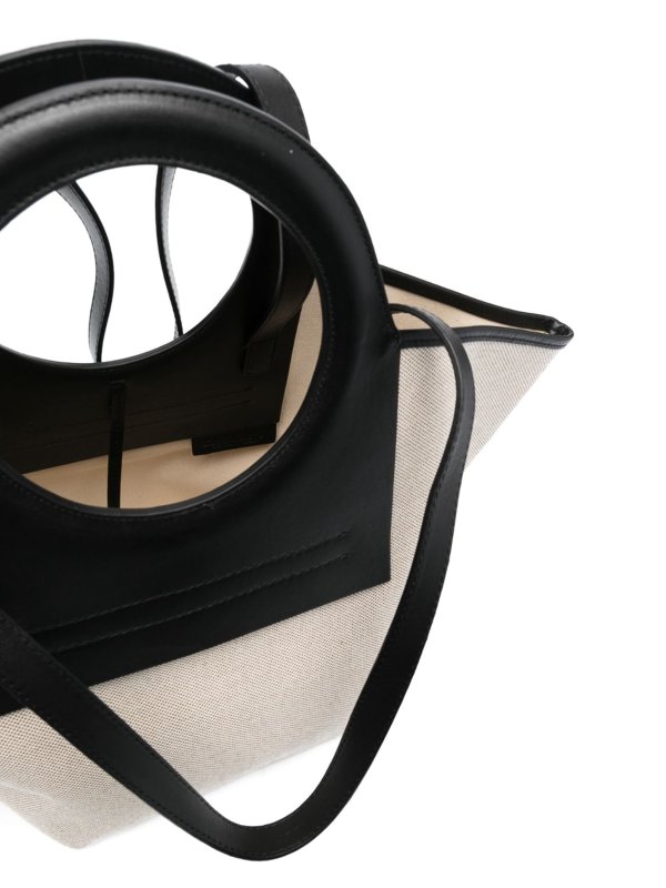 HEREU buy online Cala small leather-trimmed canvas tote bag