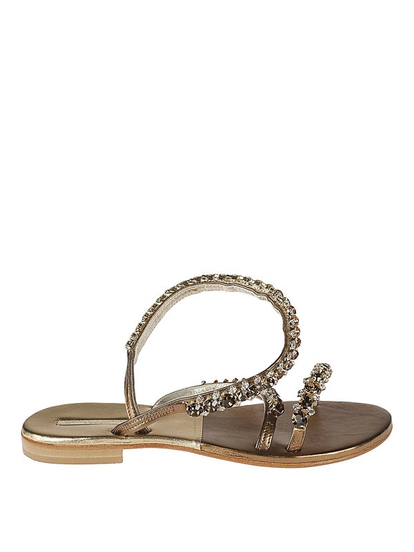 EMANUELA CARUSO: sandals - Jewel leather sandals