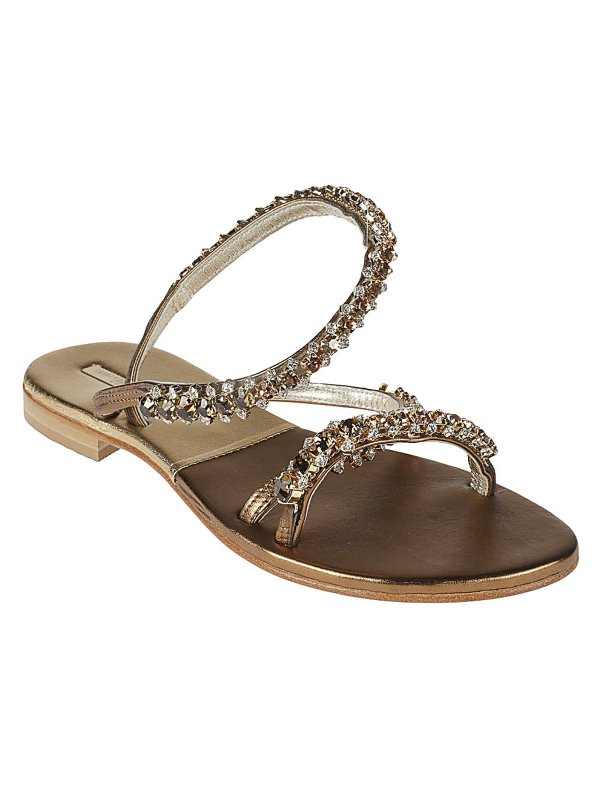 EMANUELA CARUSO: sandals online - Jewel leather sandals