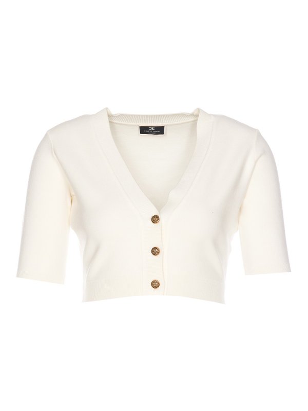 ELISABETTA FRANCHI: カーディガン - カーディガン - 白