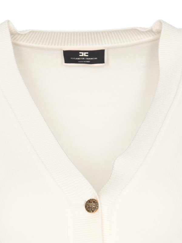 カーディガン - 白 shop online: ELISABETTA FRANCHI