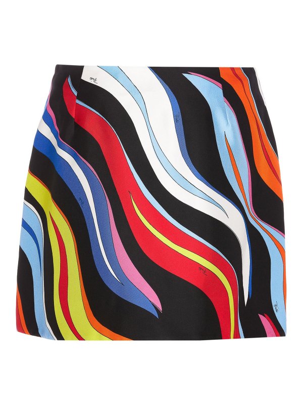 EMILIO PUCCI: gonne al ginocchio  e longuette online - Minigonna stampa fiamme