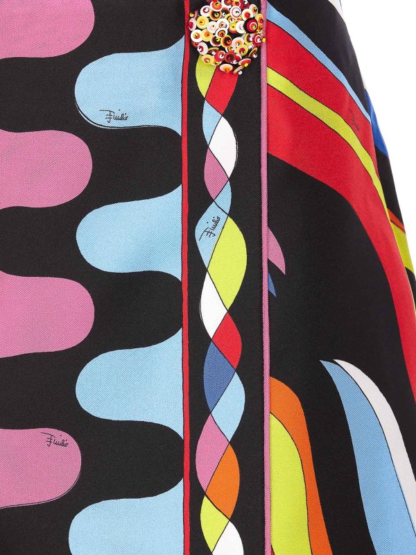 Minigonna stampa fiamme shop online: EMILIO PUCCI