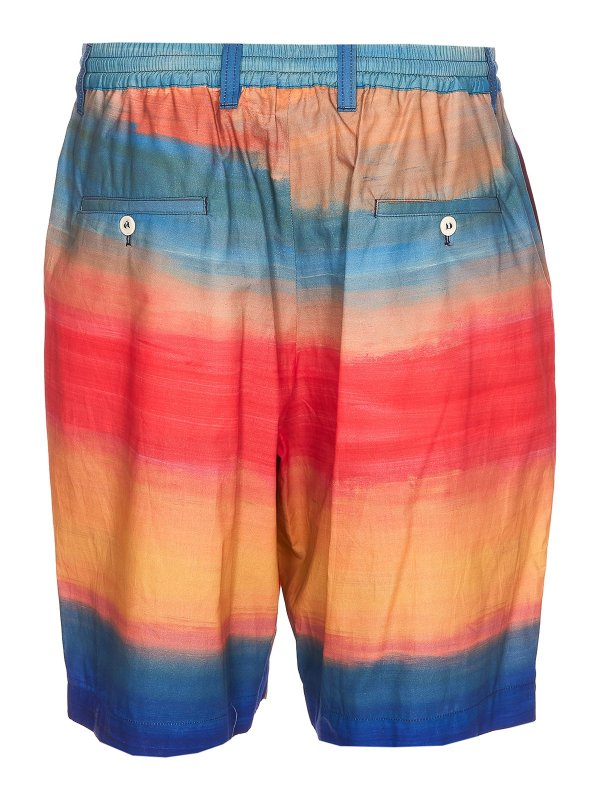 Marni: pantaloni shorts online - Bermuda lato oscuro della stampa della luna