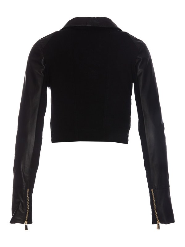 Pinko: giacche in pelle online - Giacca biker bimateriale