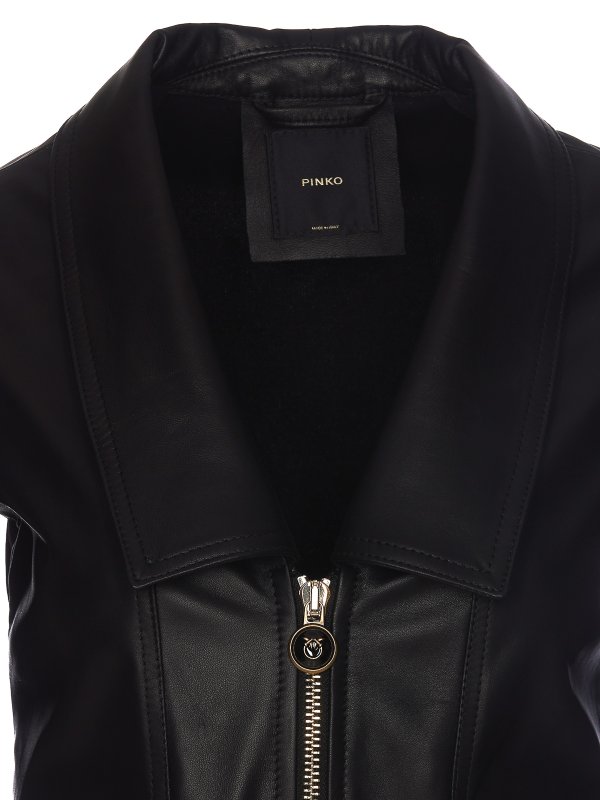 Giacca biker bimateriale shop online: Pinko