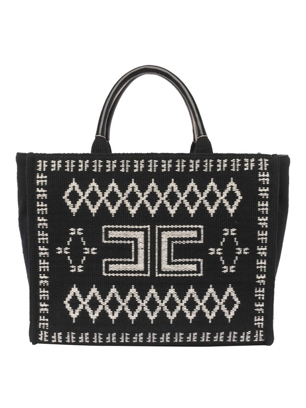 ELISABETTA FRANCHI: トートバッグ - トートバッグ - 黒