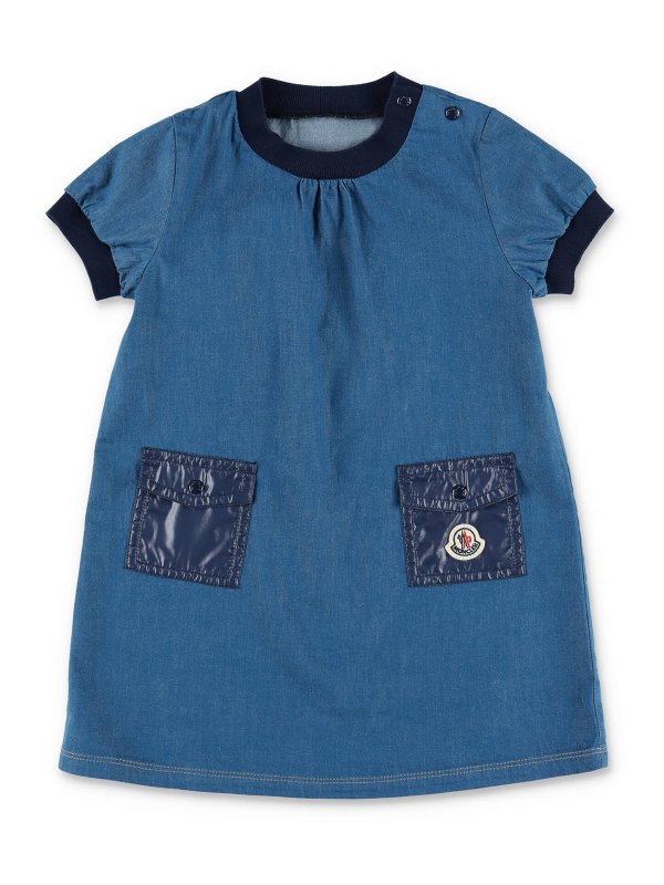 MONCLER: ニーレングスドレス - 膝丈ドレス - ブルー