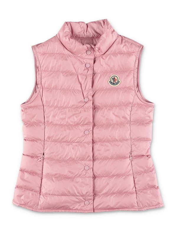 MONCLER: Kurze Daunenjacken - Weste - Rosa