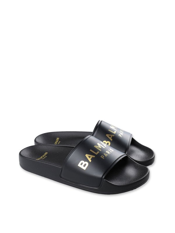 Balmain: Sandalen - Sandalen - Schwarz