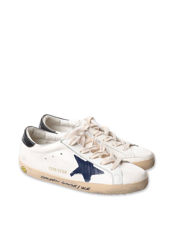 GOLDEN GOOSE: trainers - Leather sneakers with laces