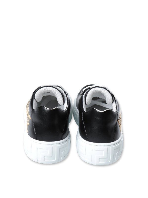 iKRIX VERSACE: trainers - Black leather girl versace sneakers