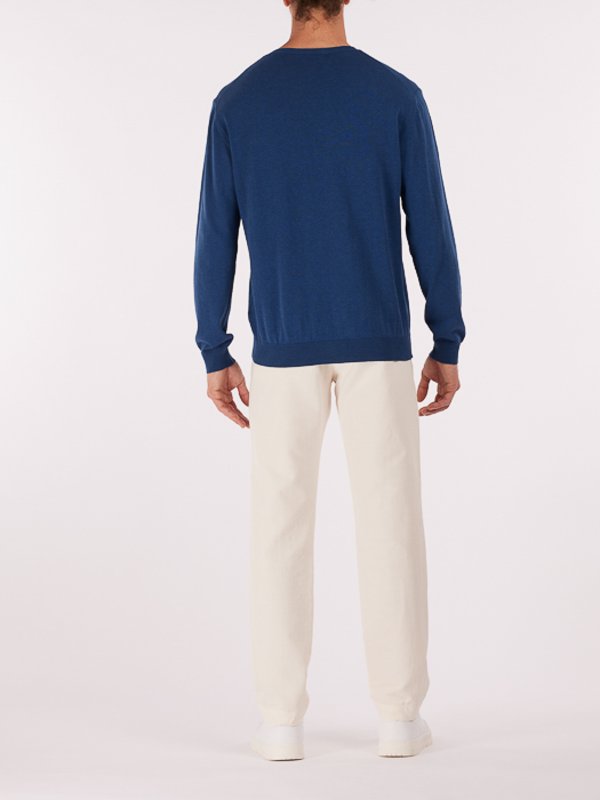 クルーネック - ブルー shop online: DANIELE FIESOLI