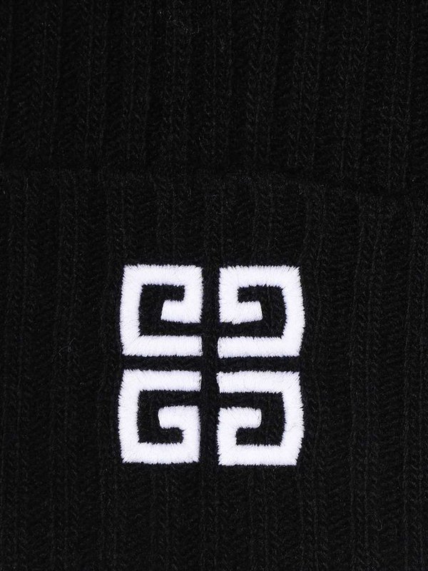 GIVENCHY: casual jackets online - Knitted logo beanie