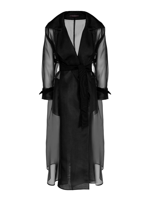 Trench coats Max Mara - Trench rauche in silk - 11210137600002