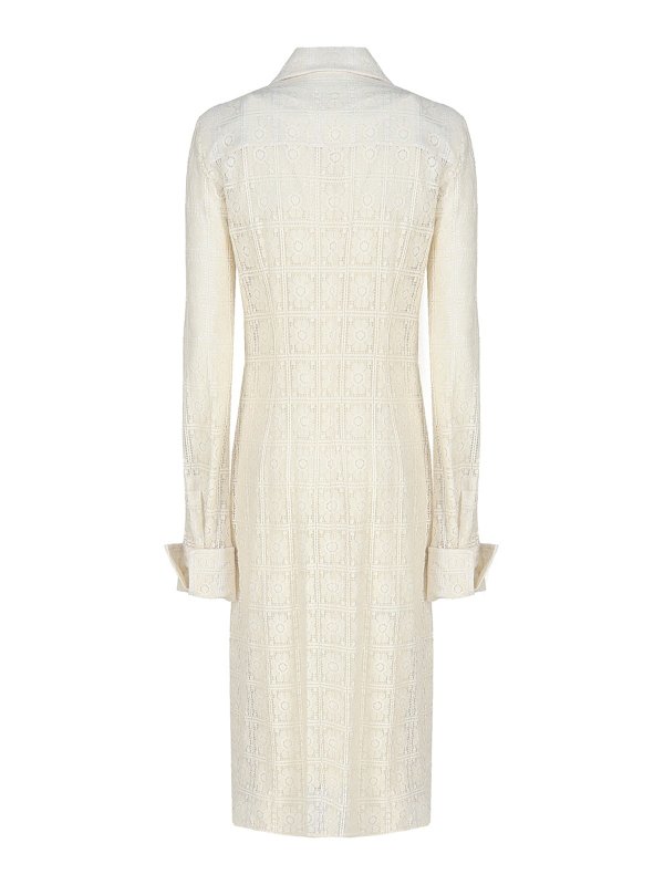 Max Mara: knee length dresses online - Fitted lace shirtdress