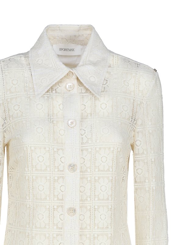 The Best Shops Max Mara: knee length dresses - Fitted lace shirtdress