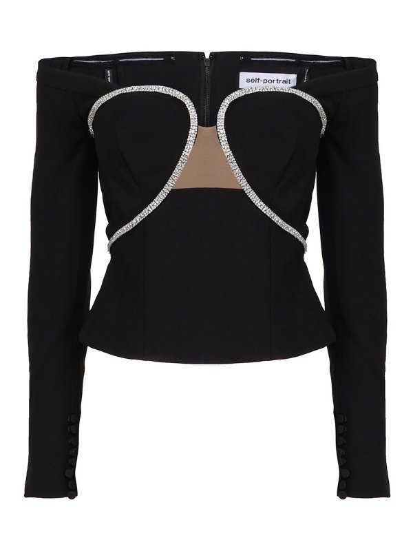 Self Portrait: Tops und Tank Tops - Top - Schwarz