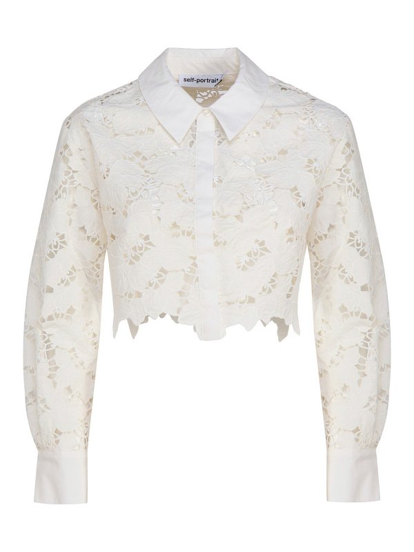 Self Portrait: shirts - Cropped shirt top