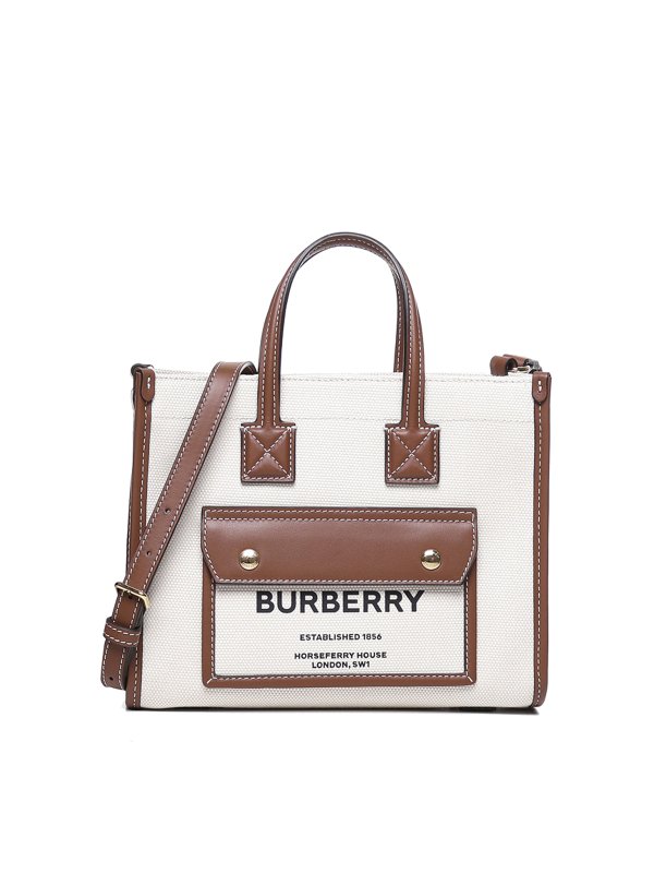 BURBERRY: Handtaschen - Shopper - Weiß