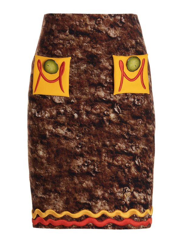 MOSCHINO: ニーレングススカート＆ミディ丈 - 膝丈/ミディスカート - マルチカラー