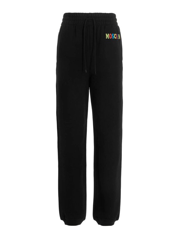 MOSCHINO: スウェットパンツ - トラックスーツ ボトムス - 黒