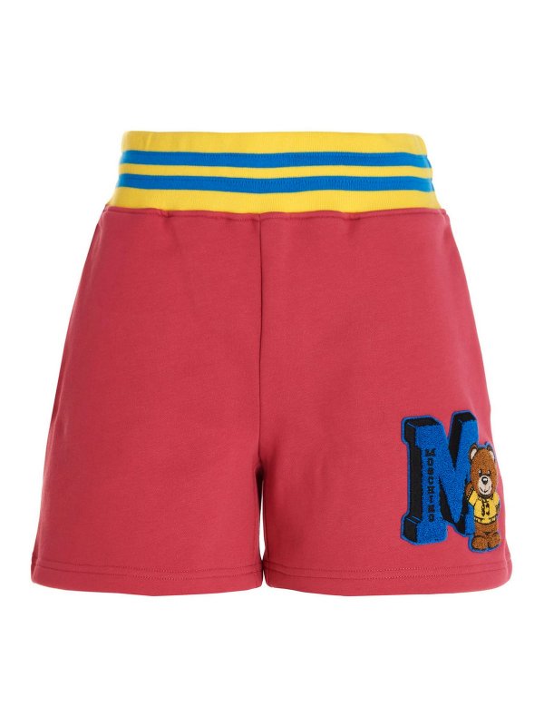 MOSCHINO: Trousers Shorts - Logo patch shorts