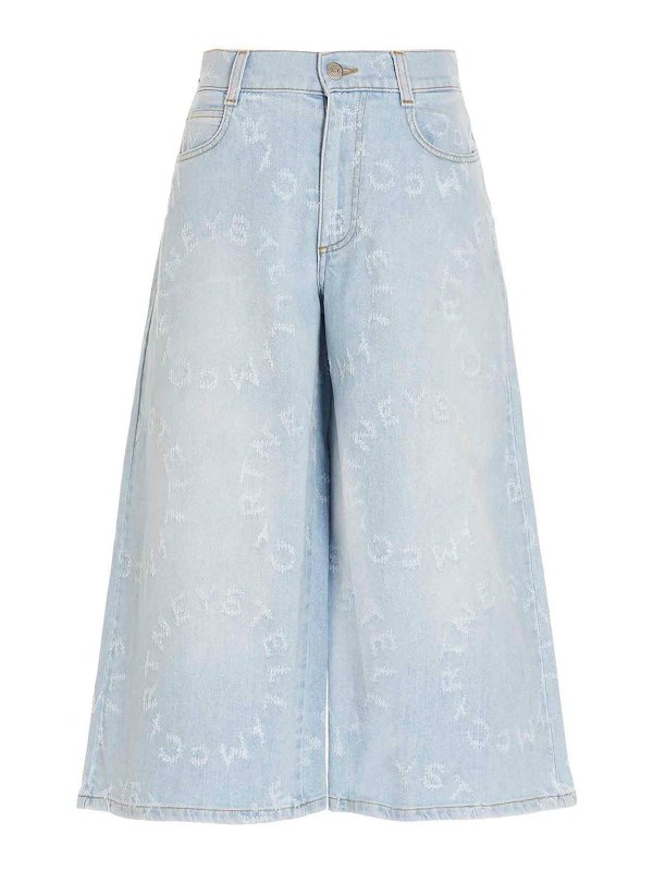 STELLA McCARTNEY: straight leg jeans - blue laser shorts