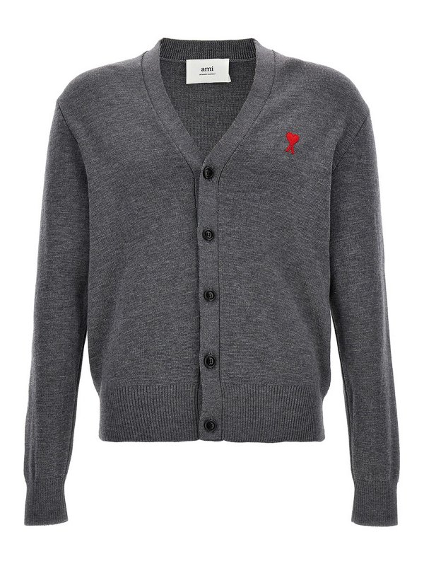 AMI PARIS: Cárdigans - Cárdigan - Gris