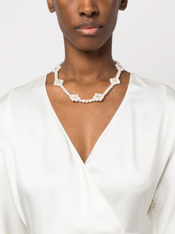 Hatton Labs Daisy pearl chain necklace | HLE359DAISYPEARL01C