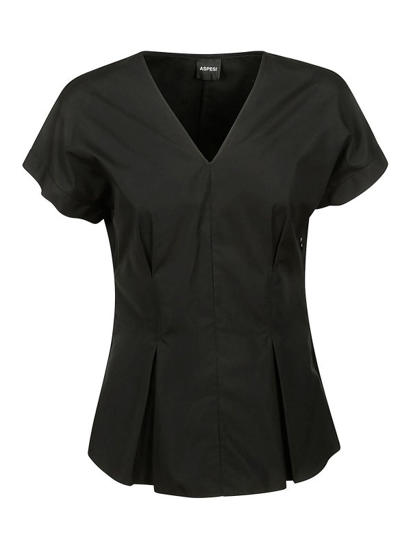 ASPESI: Tops und Tank Tops - Top - Schwarz