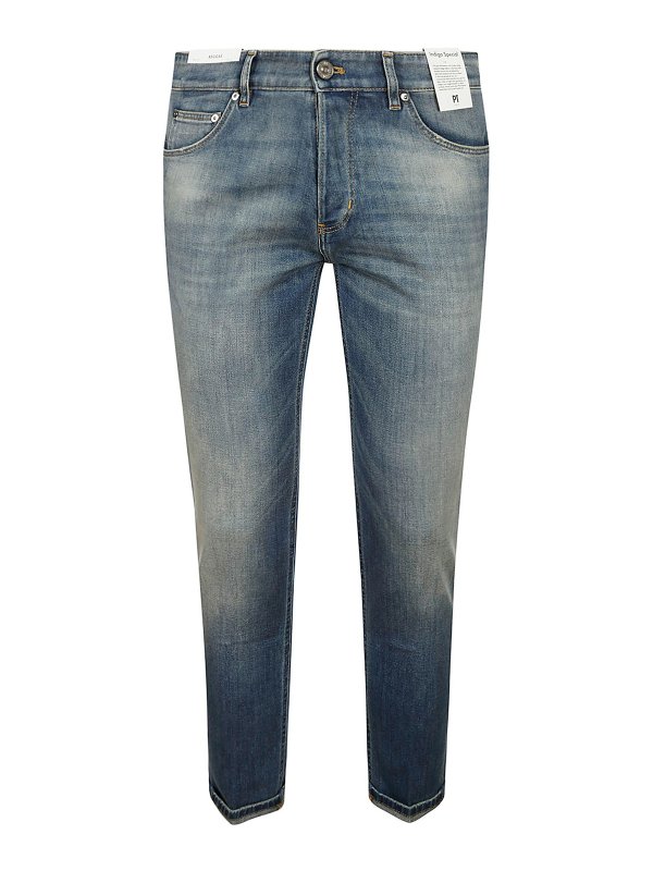 PT TORINO: Jeans à jambe droite - Jean Droit - Clair Délavé