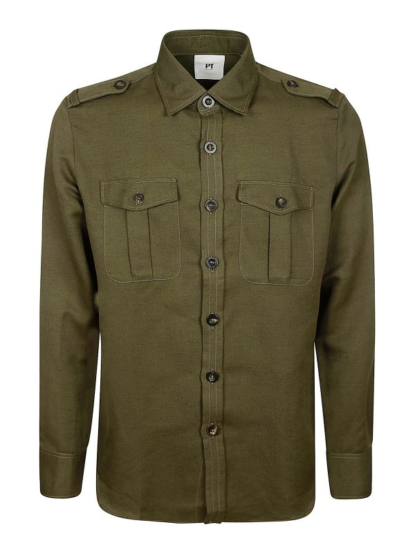 Tシャツ・カットソー PT TORINO MAN SAFARI SHIRT REGULAR FIT Pt Torino Man Safari Shirt Regular Fit In Rope | ModeSens