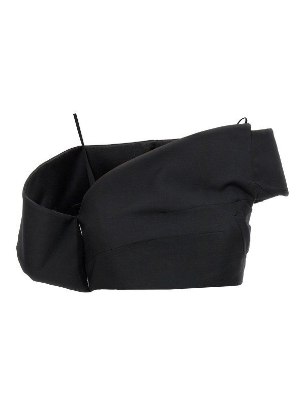 ALEXANDER MCQUEEN: Tops & Tank tops - Top crop lapel corset